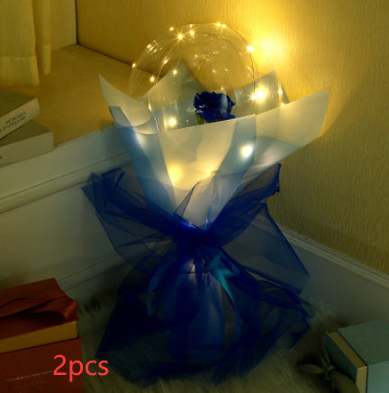 LED Luminous Balloon Rose Bouquet Transparent Bobo Ball Rose