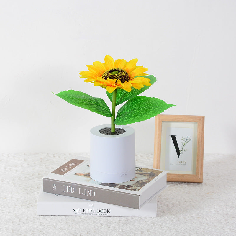 Rechargeable Sunflower Led Simulation Night Light Table Lamp Simulation Flowers Decorative Desk Lamp For Resturaunt Hotel Wedding Gift