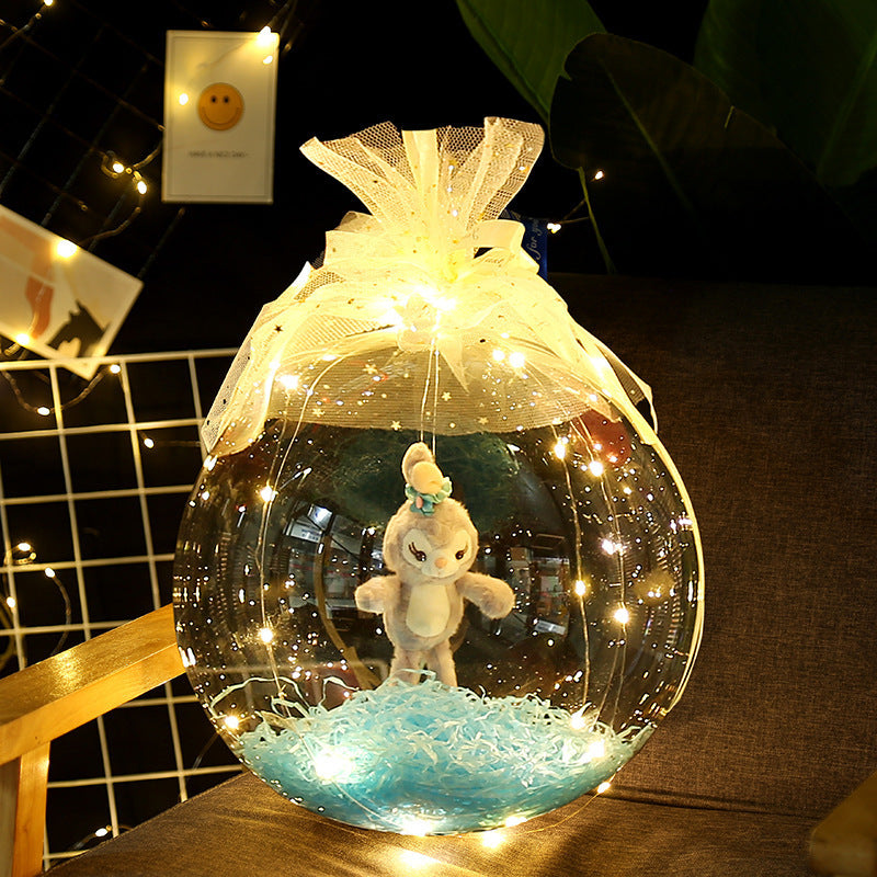 LED Luminous Balloon Rose Bouquet Transparent Bobo Ball Rose